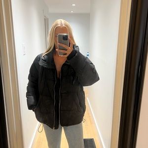 Black puffer coat